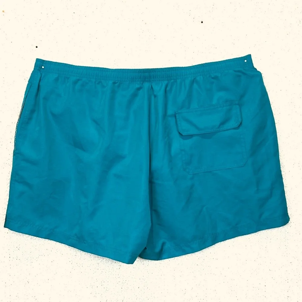 Vintage HEAD Swim Trunks Teal XL Nylon Retro 90s Shorts 3.5 Inseam Lined Pockets
